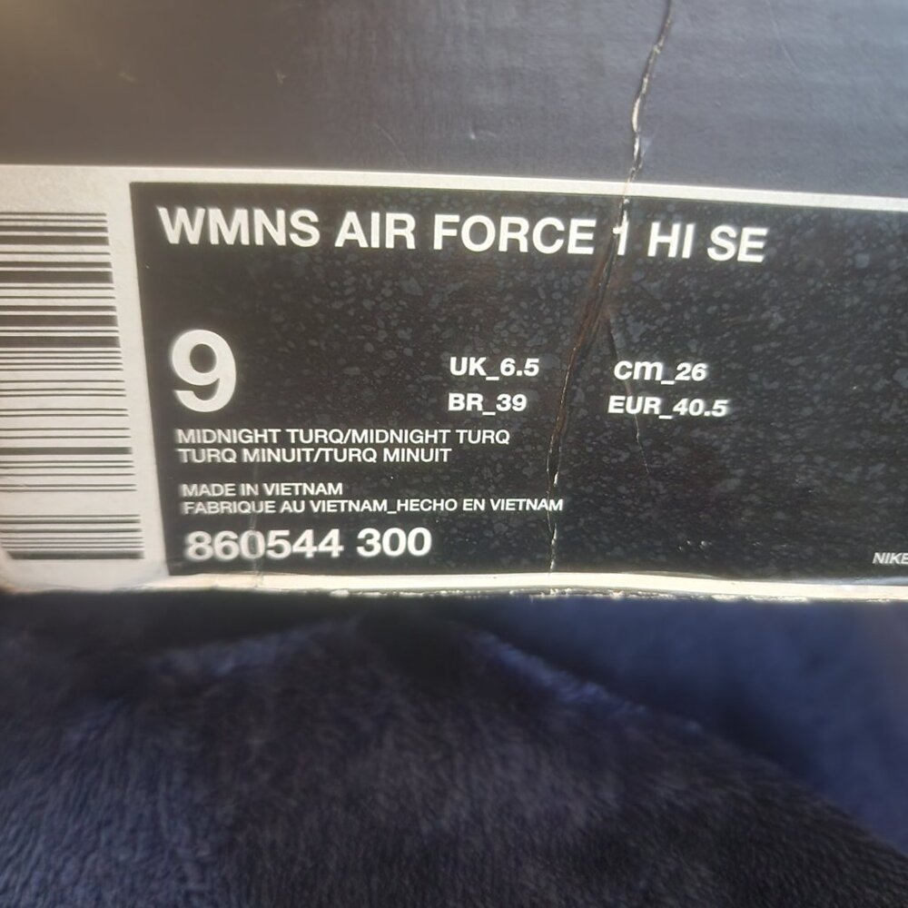 Women's Custom Nike Air Force 1 High SE 'Midnight Turquoise' w/ Denim - Picture 5 of 5